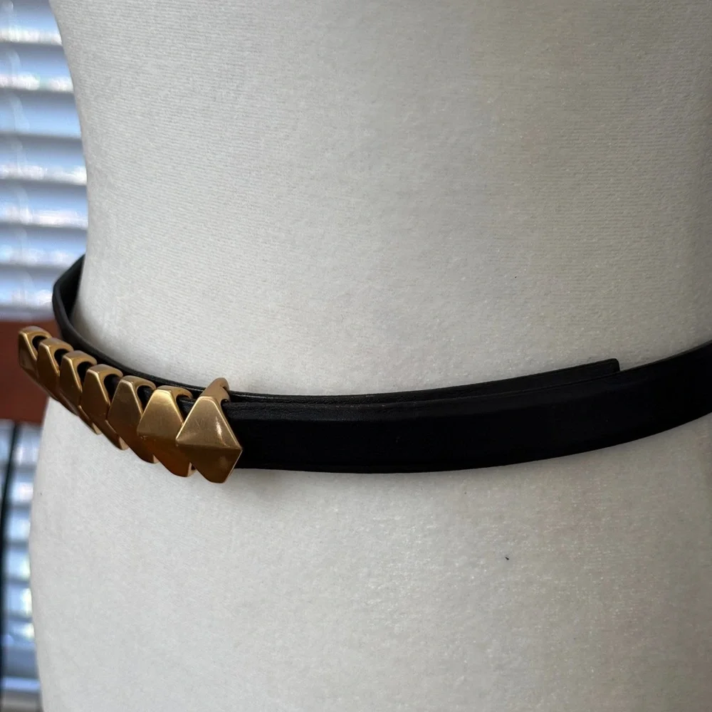 Carlisle black leather & gold variegated 7 piece buckle size large - Picture 2 of 12